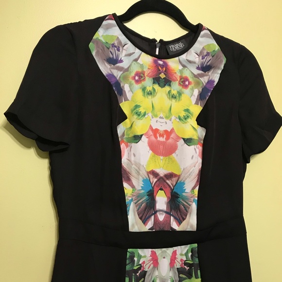 Prabal Gurung Black Floral Dress Sz 6 - Picture 2 of 11